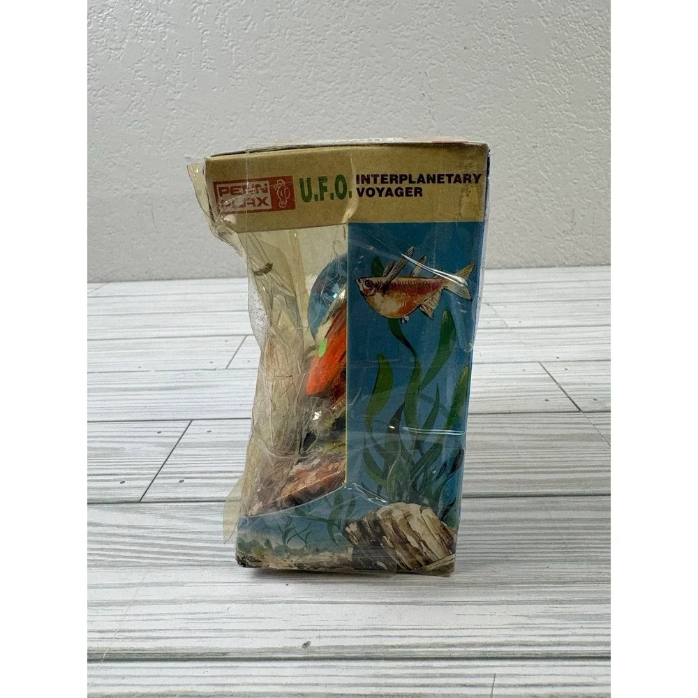 Vintage Penn Plax U.F.O. Interplanetary Voyager Aquarium Ornament Orange
